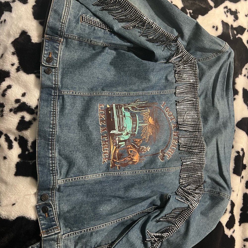 Heart like a truck Jean jacket XL